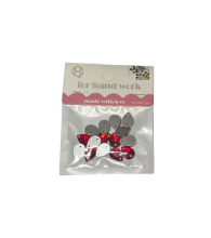 Kristalai lašeliai veriami raudonos sp.10x14mm 15vnt