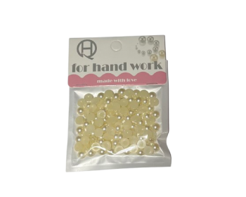 Dekoratyviniai perliukai puselės gelsvos sp. 8mm 110vnt