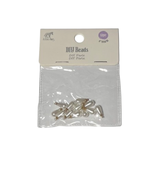 Karoliukai perliukai lašelio formos 6x10mm 12vnt