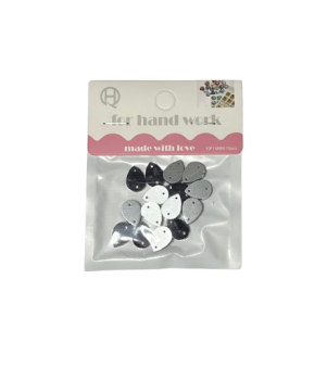 Kristalai lašo formos juodos sp.10x14mm 15vnt