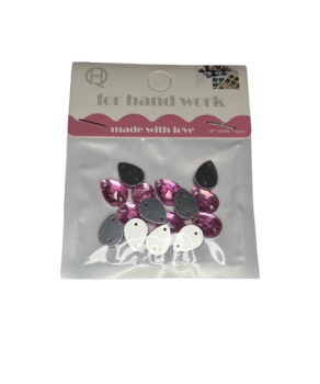 Kristalai ovalūs ružavi 10x14mm 15vnt