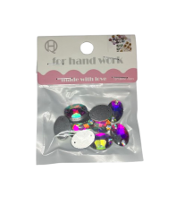 Kristalai ovalūs įvairiaspalviai 13x18mm 10vnt