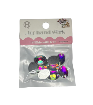 Kristalai ovalūs įvairiaspalviai 13x18mm 10vnt