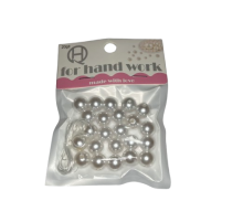 Karoliukai veriami balti perlai 12mm 23vnt