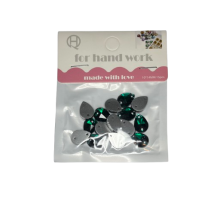 Kristalai lašo formos smaragdo sp.10x14mm 15vnt
