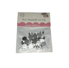 Kristalai apvalūs balti 10mm 25vnt