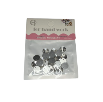 Kristalai apvalūs balti 10mm 25vnt