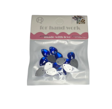 Kristalai lašo tamsiai mėlynos sp.10x14mm 15vnt