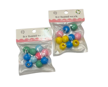 Mediniai karoliukai spalvoti 20mm 10vnt