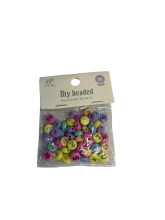 Karoliukai vėrimui pastelinių sp. su raidėmis 10 mm 15gr