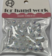Karoliukai apvalūs 10mm balti perlamutriniai