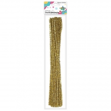 Dekoracija šenilo vielos strypeliai auksiniai, blizgūs 6mm 30cm