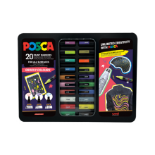 Markerių - žymeklių rinkinys POSCA 20vnt. metalinėje dėžėje