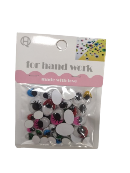 Akytės judančios  su blakstienomis, spalvotos