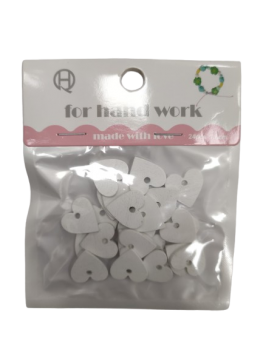 Dekoracija Širdutė baltos sp. medinė 1,8cm 24vnt
