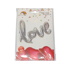Balionas folijos LOVE sidabro sp.