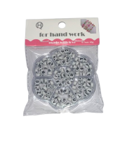 Karoliukų rinkinys su raidėmis 40gr. 4x7mm baltos sp.