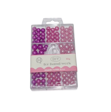 Karoliukų rinkinys 60gr įv. dydžių violetinės sp atspalvių