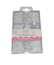 Karoliukų rinkinys 60gr baltos sp.