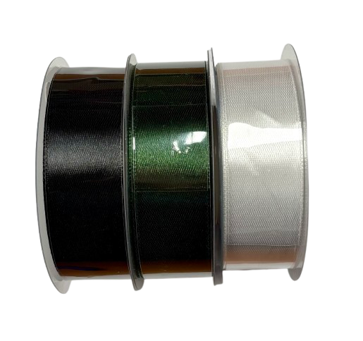 Atlasinė juostelė 25mm x 22,8m įvairių sp.