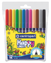 Flomasteriai Centropen Happy Liner 0,3mm 12spalvų