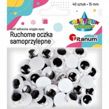 Akytės judančios 15mm 40vnt. limpančios TITANUM