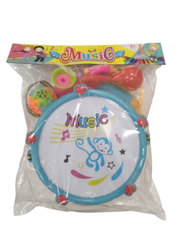 Būgnas su muzikiniais instrumentais