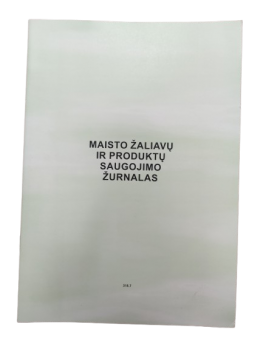 Maisto žaliavų ir produktų saugojimo žurnalas