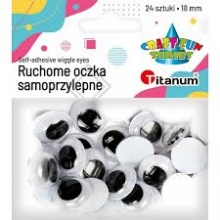 Akytės judančios 18mm, 24vnt, limpančios, Titanum