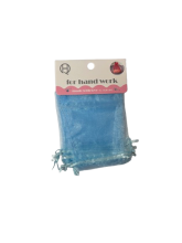 Maišelių dovanoms rinkinys 6vnt. 9x12cm., sutraukiami, organza žydros  sp