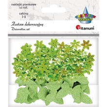 Dekoracija filco lipdukai, MIX, 12 vnt+blizguciai