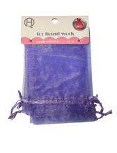 Maišelių dovanoms rinkinys 5vnt. 10x15cm., sutraukiami, organza violetinės  sp