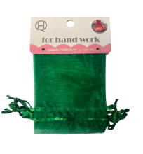 Maišelių dovanoms rinkinys 6vnt. 9x12cm., sutraukiami, organza žalios  sp