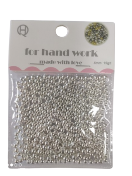 Karoliukai apvalūs 4mm. sidabrinės sp. 15gr
