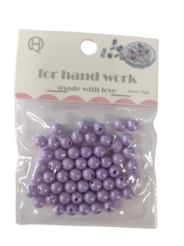 Karoliukai apvalūs, 8mm, violetinės spalvos 15gr