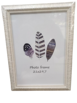 Rėmelis 21x29,7cm NIKO 1303537 plastikas, balta su sidabru