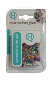 Smeigtukai  spalvotomis galvutem 40mm. 60vnt