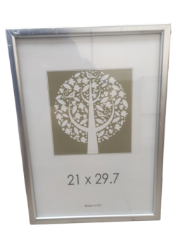 Rėmelis 21x29,7cm AURA 1303033 plastikinis, sidabrinės spalvos