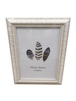 Rėmelis 15x21cm NIKO 1303537 plastikinis, baltas su sidabru