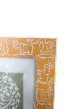 Rėmelis KIDS 13x18cm 1200534 geltonas su ornamentais, medinis