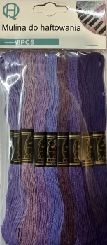 Siuvinėjimo siūlai 8vnt. violetinių atspalvių