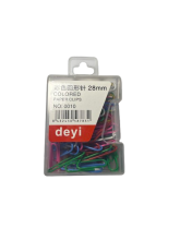 Sąvaržėlės spalvotos 28mm 100vnt plastikinėje dėžutėje Deyi