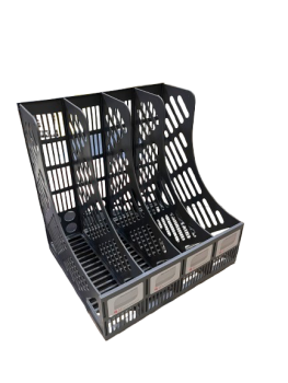 Dėklas-stovas dokumentams A4 vertikalus 4 skyrių pilkos sp