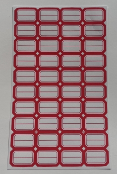 Lipnios etiketės 30x20mm 40vnt x 10lapų raudonos sp.