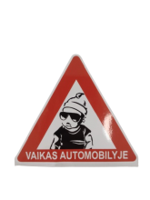 Lipdukas vaikas automobilyje 10x10x10cm