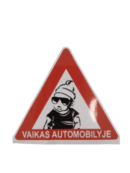 Lipdukas vaikas automobilyje 10x10x10cm