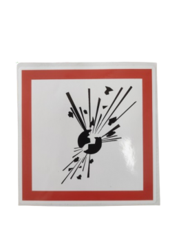 Lipdukas Sprogimo pavojus 100x100mm