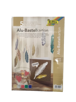 Aliuminio folija A4 įv.spalvų 5 lapai, FOLIA