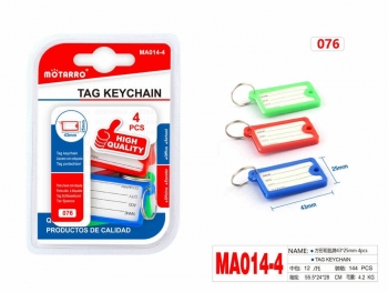 Raktų pakabukai su langeliu užrašui 4vnt 43x25mm MOTARRO
