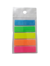 Indeksai lipnūs spalvoti, plastikiniai 44 x 12mm 20lap x 5spalvos